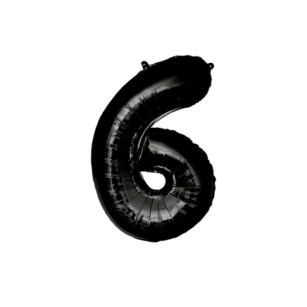 6 Jaar Cijfer Ballon Zwart 86cm van Paper Dreams koop je bij Partywinkel