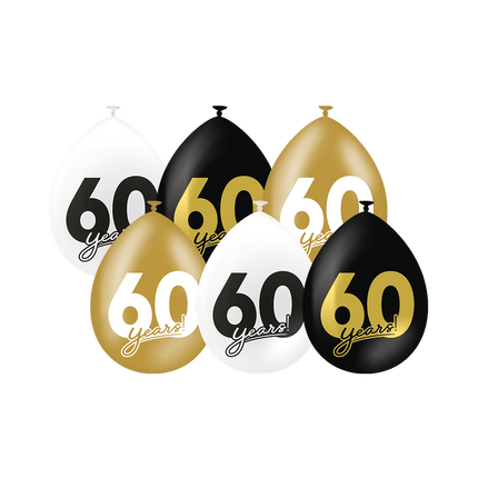 60 Jaar Ballonnen 30cm 6st van Paper Dreams koop je bij Partywinkel