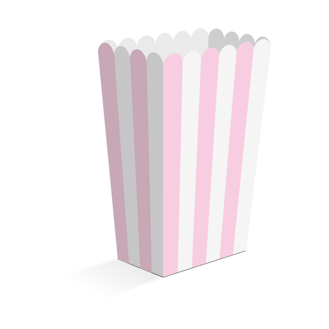 Roze Popcorn Bakjes 13,5cm 8st