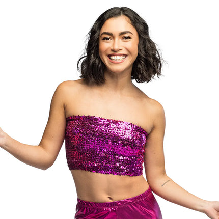 Top Sparkle roze (M/L stretch)