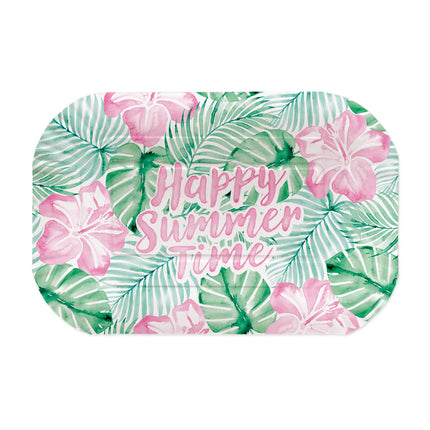 Groen Roze Serveerschaal Happy Summer Time 2st