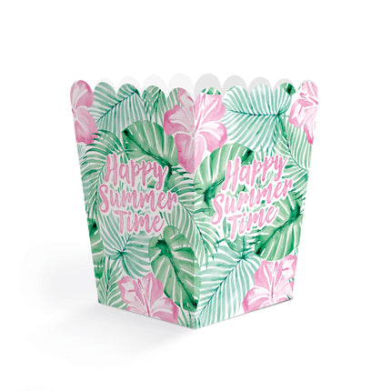 Groen Roze Snackbakjes Happy Summer Time 6cm 8st
