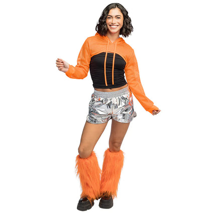 Paar beenwarmers Rave neonoranje UV