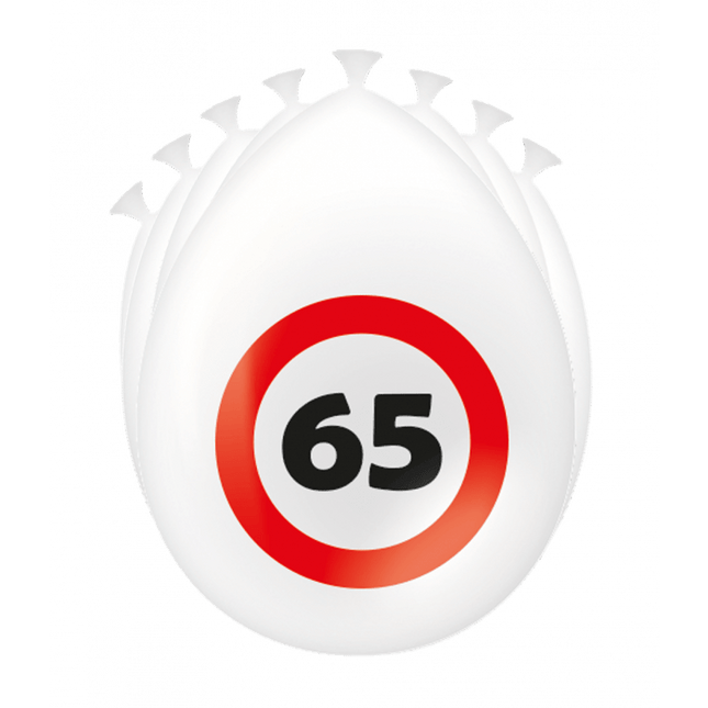 65 Jaar Ballonnen Verkeersbord 30cm van Paper Dreams koop je bij Partywinkel