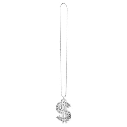 Ketting Bling dollar zilver
