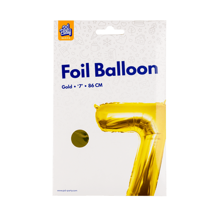 7 Jaar Cijfer Ballon Goud Leeg 86cm van Paper Dreams koop je bij Partywinkel