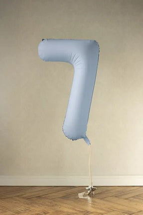 7 Jaar Cijfer Ballon Lichtblauw Mat Leeg 86cm van Partydeco koop je bij Partywinkel