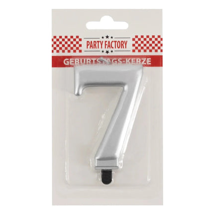 7 Jaar Kaars Zilver Metellic 7cm van VDV Benefit koop je bij Partywinkel