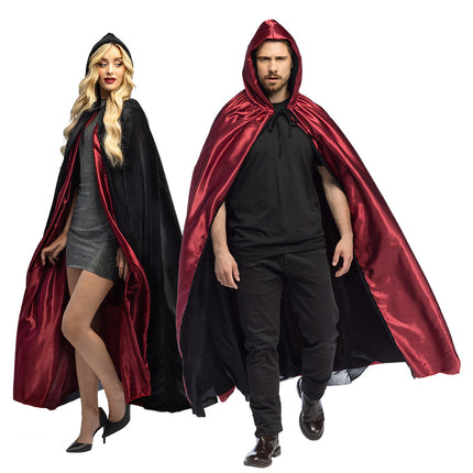 Halloween Cape Zwart Rood Creature Of The Night