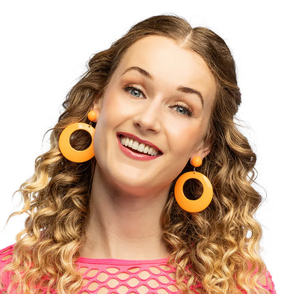 Paar oorbellen Retro neonoranje