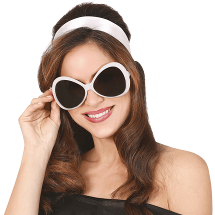 70S'S Bril Wit van Fiestas Guirca koop je bij Partywinkel