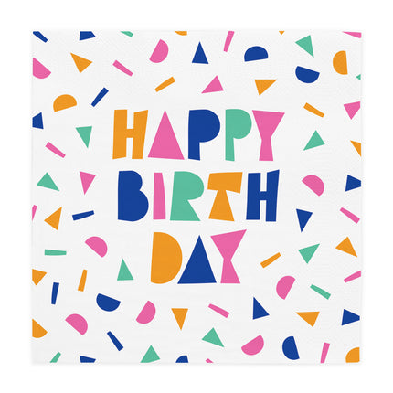 Happy Birthday Servetten Confetti 33cm 20st