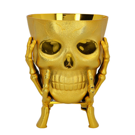 Halloween Schaal Goud Schedel 17cm