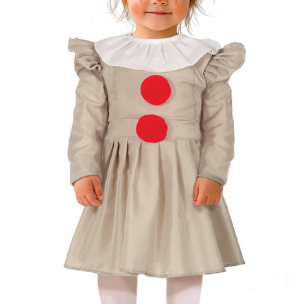 Halloween Jurk Meisje Clown Met Kraag