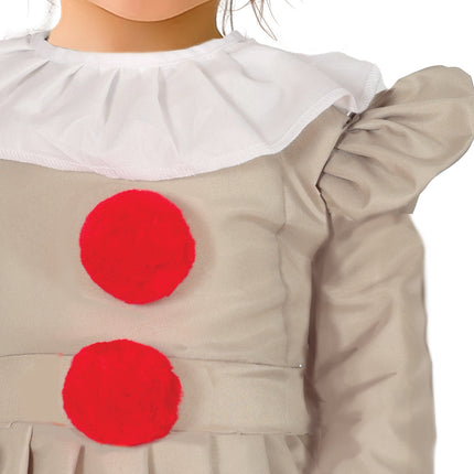 Halloween Jurk Meisje Clown Met Kraag