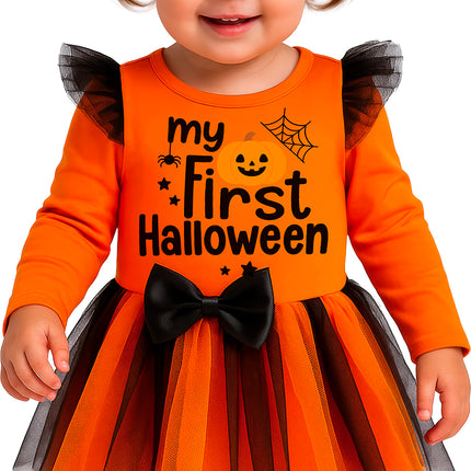 Halloween Kostuum Zwart Oranje Baby Heks