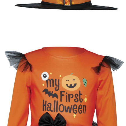 Halloween Kostuum Zwart Oranje Baby Heks