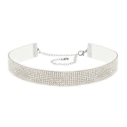 Choker Crystal zilver