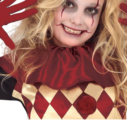Horror Clown Halloween Kostuum Meisje Rood