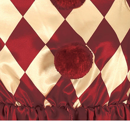 Horror Clown Halloween Kostuum Meisje Rood
