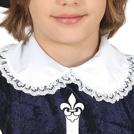 Musketier Kostuum Jongen Blauw