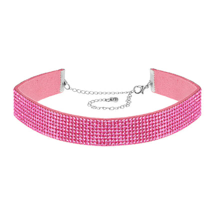Choker Crystal roze