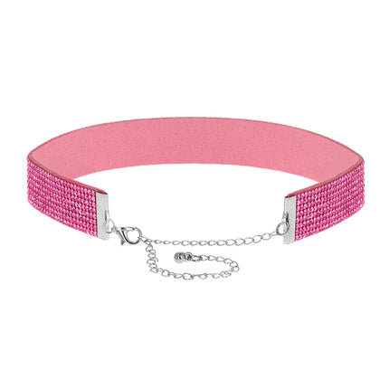 Choker Crystal roze
