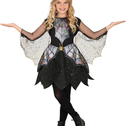 Halloween Jurk Meisje Spinnenwebben En Spin