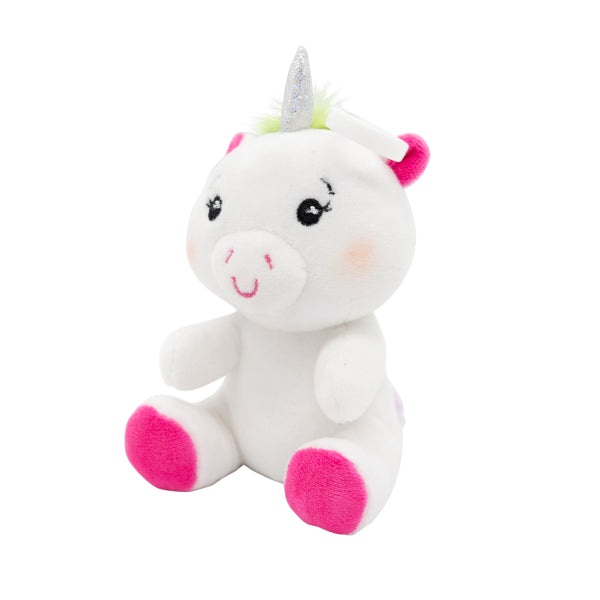 Unicorn Ballon Gewicht Wit Roze 2-In-1 Knuffel 11cm