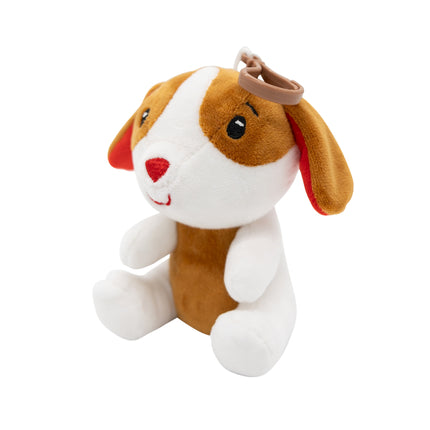 Hond Ballon Gewicht Bruin Wit 2-In-1 Knuffel 11cm