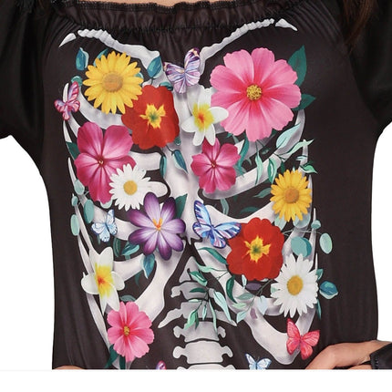 Skelet Halloween Kostuum Dames tutu bloemen