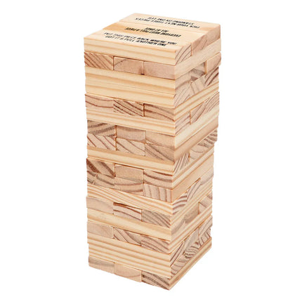 Set drankspel Drinking tower (4 glazen shotglaasjes, 54 houten blokken)