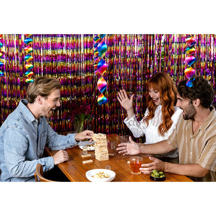 Set drankspel Drinking tower (4 glazen shotglaasjes, 54 houten blokken)