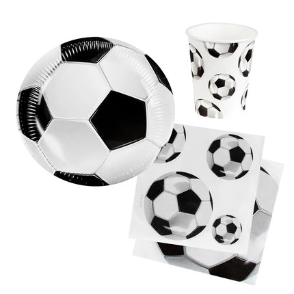 Tafelset Voetbal (6 bordjes, 6 bekertjes, 12 servetten)