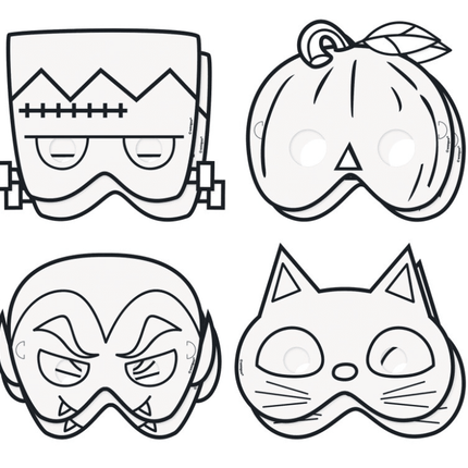 8 COLOR YOUR OWN HLWN PPR MASK van Unique koop je bij Partywinkel