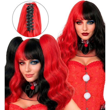Halloween Pruik Harlekijn Met Hairextensions