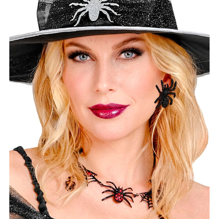 Halloween Oorbellen Spinnen Strass