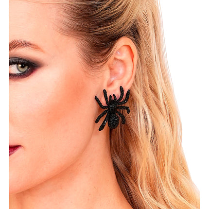 Halloween Oorbellen Spinnen Strass