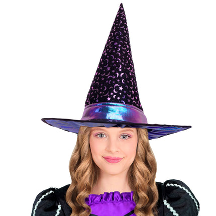 Halloween Heksenhoed Kind Sterren En Maan