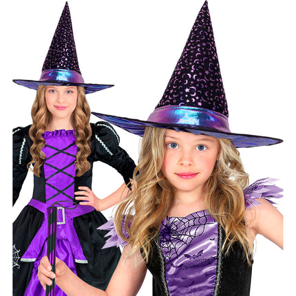 Halloween Heksenhoed Kind Sterren En Maan