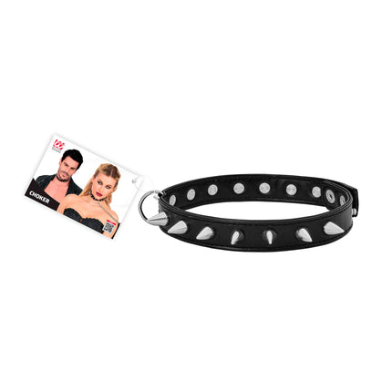 Halloween Choker Zwart Spike