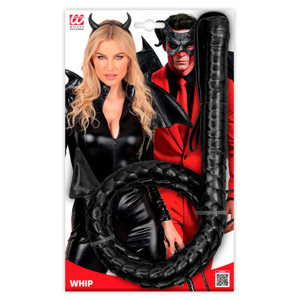 Halloween Zweep Zwart Duivel 1,8m