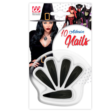 Halloween Nagelstickers Zwart 10st