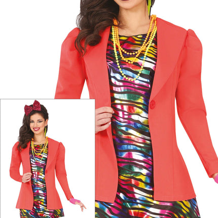 Neon 80S Kostuum Regenboog Dames