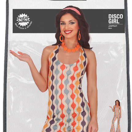 Disco 70S Jumpsuit Gekleurd Dames