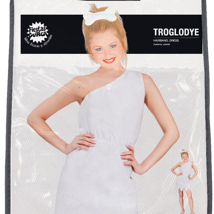 Holbewoner Kostuum Wit Dames