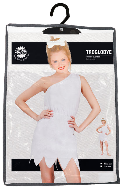 Holbewoner Kostuum Wit Dames