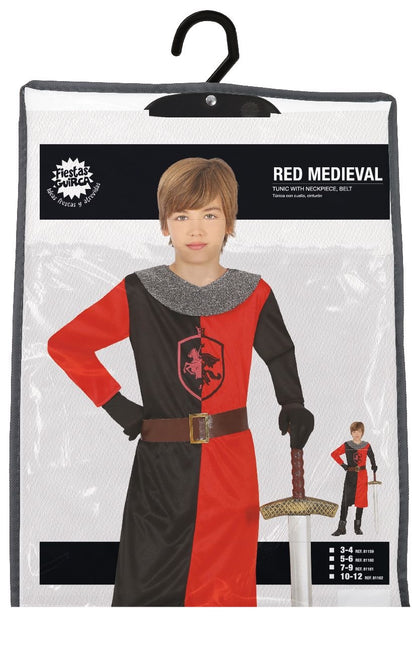Ridder Kostuum Rood Zwart Jongen