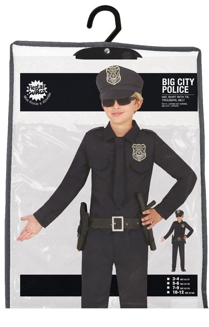 Politie Kostuum Zwart Jongen