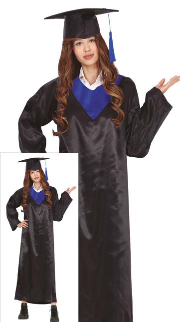 Afstudeer Toga Zwart Blauw Dames